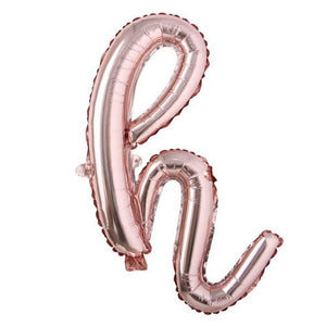 Rose Gold A-Z Lowercase Alphabet Letter Foil Balloons - Letter H