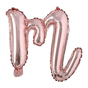 Rose Gold A-Z Lowercase Alphabet Letter Foil Balloons - Letter m
