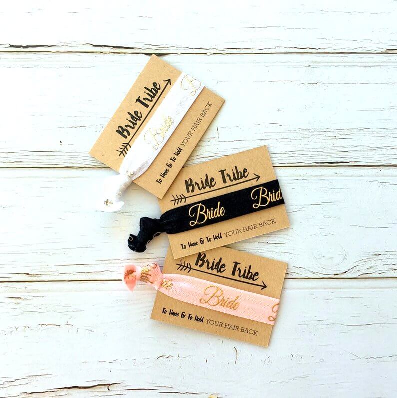 Wedding Bridal Shower Bride Hair Tie Wristband - Online Party Supplies