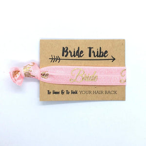 Light Pink Wedding Bridal Shower Bride Hair Tie Wristband - Online Party Supplies