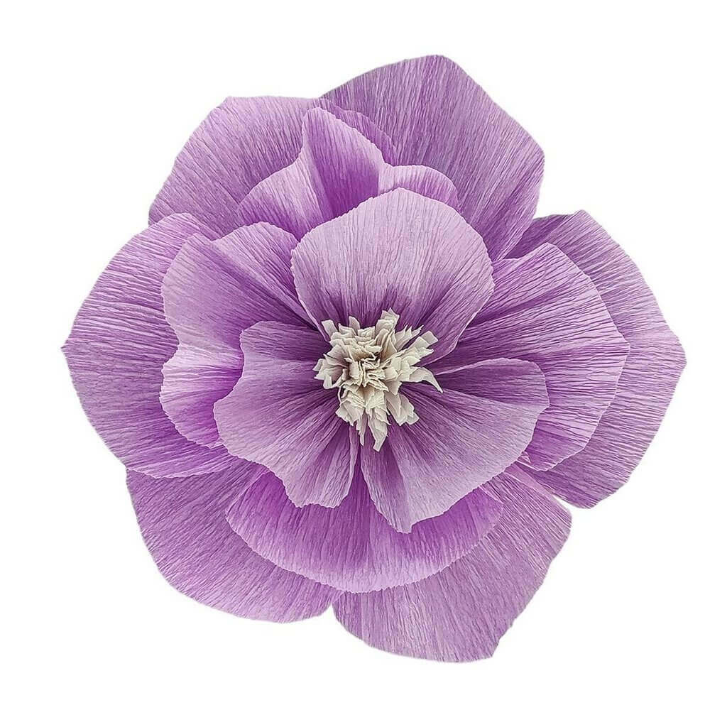 Lilac Crepe Paper Peony Flower - 3 Sizes