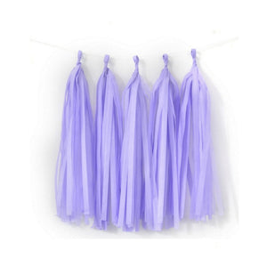 lilac Tissue Paper Tassel Garlands - Online Party Supplies