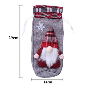 European Style Scandinavian Santa Woodland Santa Claus Christmas Wine Bottle Cover - Online Party Supplies