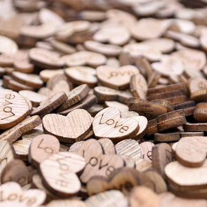 Love Heart Shaped Wooden Confetti wedding proposal Table Scatters