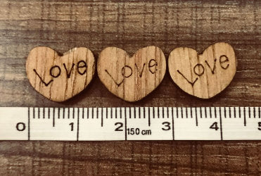 Love Heart Shaped Wooden Confetti Table Scatters
