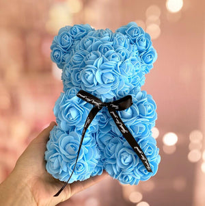 Luxury Everlasting Rose Teddy Bear with Gift Box - Blue