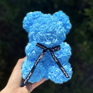 Luxury Everlasting Rose Teddy Bear with Gift Box - Blue