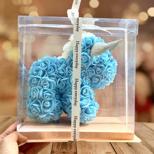 Luxury Everlasting Rose Unicorn with Gift Box - Blue