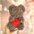 Luxury Everlasting Rose Teddy Bear with Gift Box - Brown Bear with Red Heart