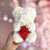 Luxury Everlasting Rose Teddy Bear with Gift Box - Cream Bear with Red Heart