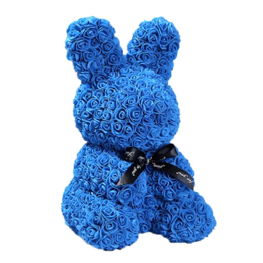 Luxury Everlasting Rose Bunny Rabbit with Gift Box - Dark Blue