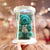 Luxury Resin Rhinestone Crystal Teddy Bear with Crown & Round Gift Box - Green