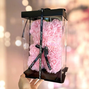 Luxury Everlasting Rose Teddy Bear with Gift Box - Light Pink