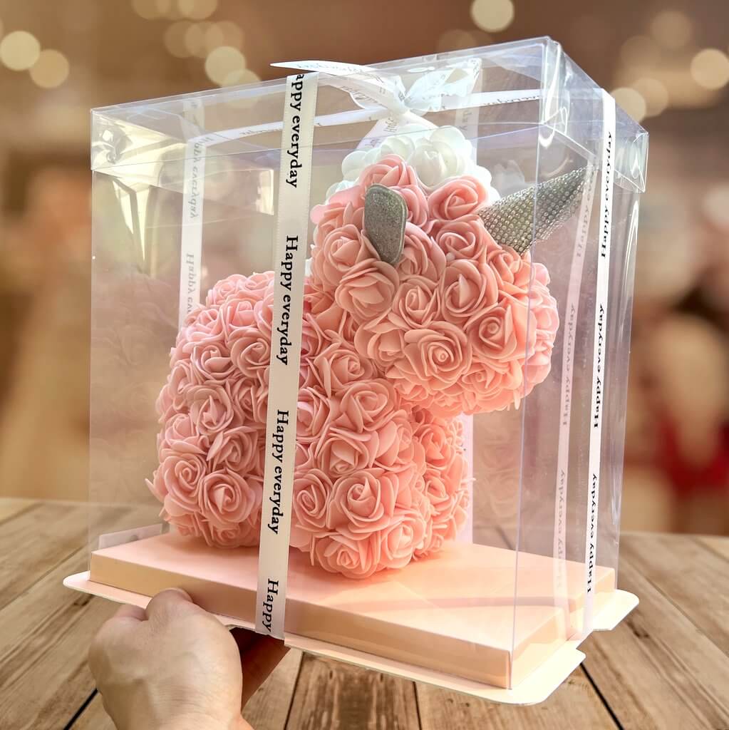 Luxury Everlasting Rose Unicorn with Gift Box - Peach