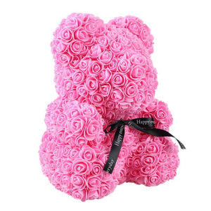 Luxury Everlasting pink Rose Teddy Bear with Gift Box