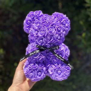 Luxury Everlasting purple Rose Teddy Bear with Gift Box