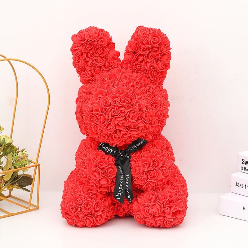 Luxury Everlasting Red Rose Easter Bunny Rabbit with Gift Box Luxury Everlasting Red Rose Easter Bunny Rabbit with Gift Box