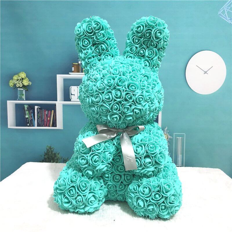 Luxury Everlasting Rose Bunny Rabbit with Gift Box - Tiffany