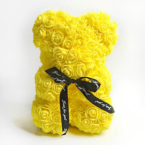 Luxury Everlasting yellow Rose Teddy Bear with Gift Box