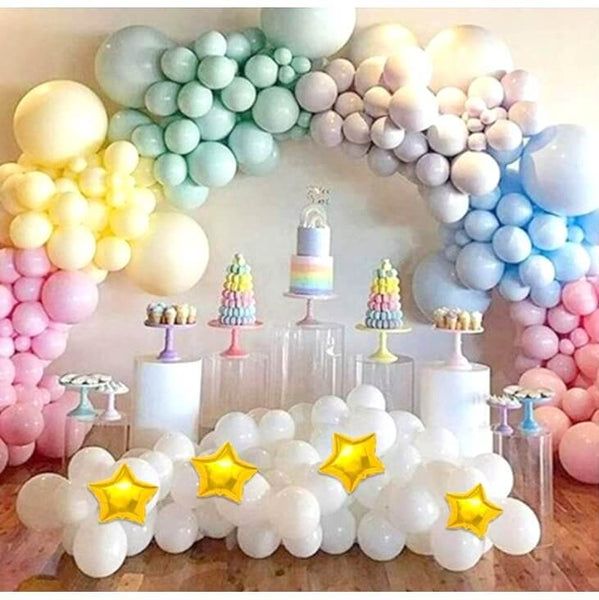 Macaron Rainbow Balloon Garland DIY Kit 138pcs Pastel Party Decor