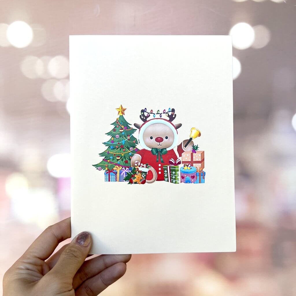 Crumpy Rudolph The Red Nosed Reindeer Pop Up Christmas Card