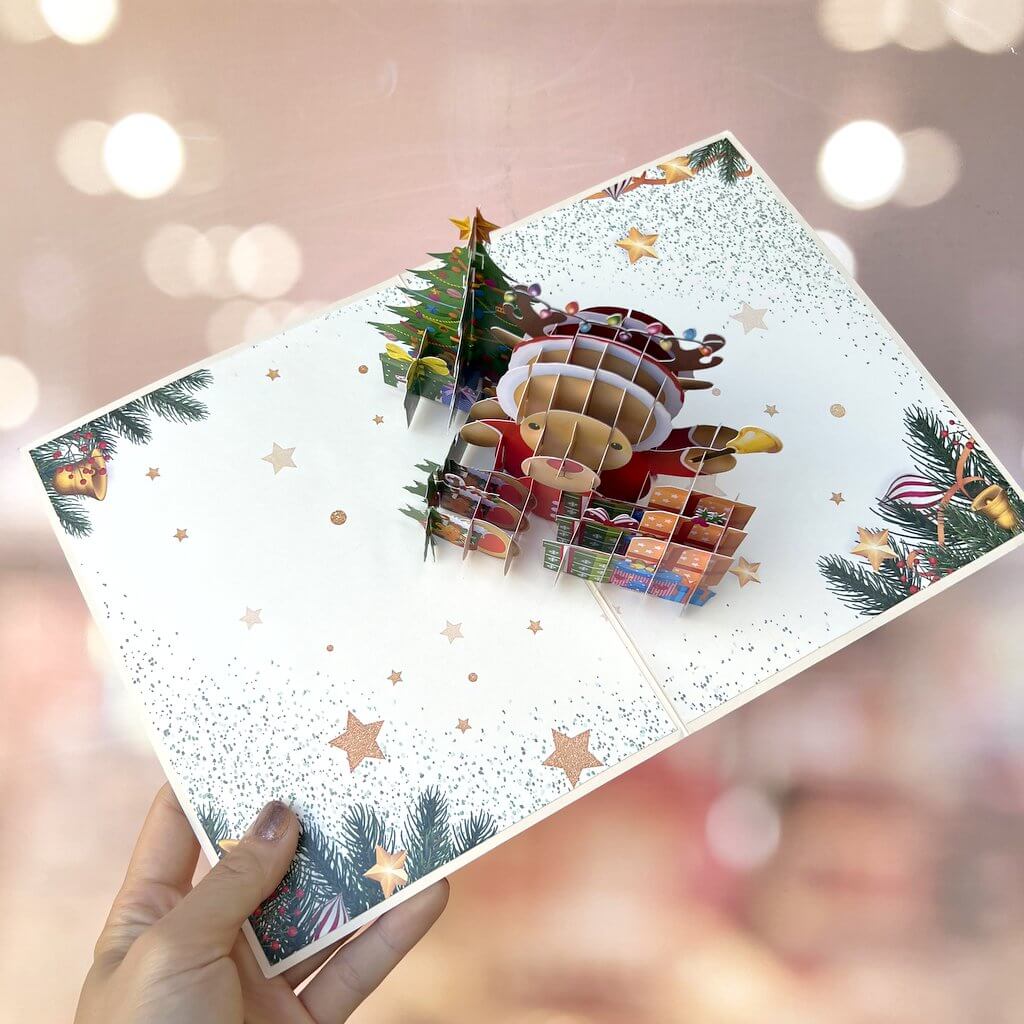 Crumpy Rudolph The Red Nosed Reindeer 3D Pop Up Christmas Card