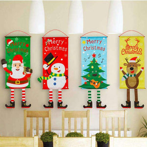 Merry Christmas Door Banner Hanging Ornament - Christmas and New Year Home Party Decorations