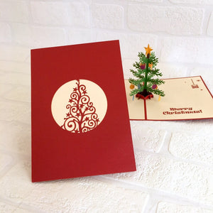 Handmade Christmas Tree with Decorative Ornaments Pop Up Greeting Card - Pop Up Xmas Cards large size
