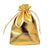 Metallic Gold Foil Fabric Drawstring Gift Bag 10 Pack - Wedding & Birthday Party Party Favours