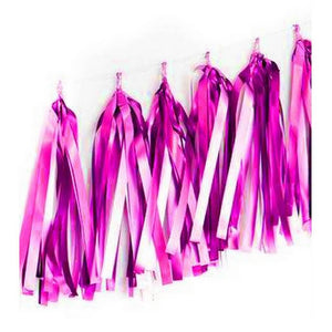 metallic hot pink foil Tassel Garlands - Online Party Supplies