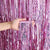 Metallic Pink Wave Tinsel Foil Fringe Rain Curtain