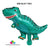 Online Party Supplies Mini Blue T-Rex Jurassic World Dinosaur Shaped Helium Foil Balloon