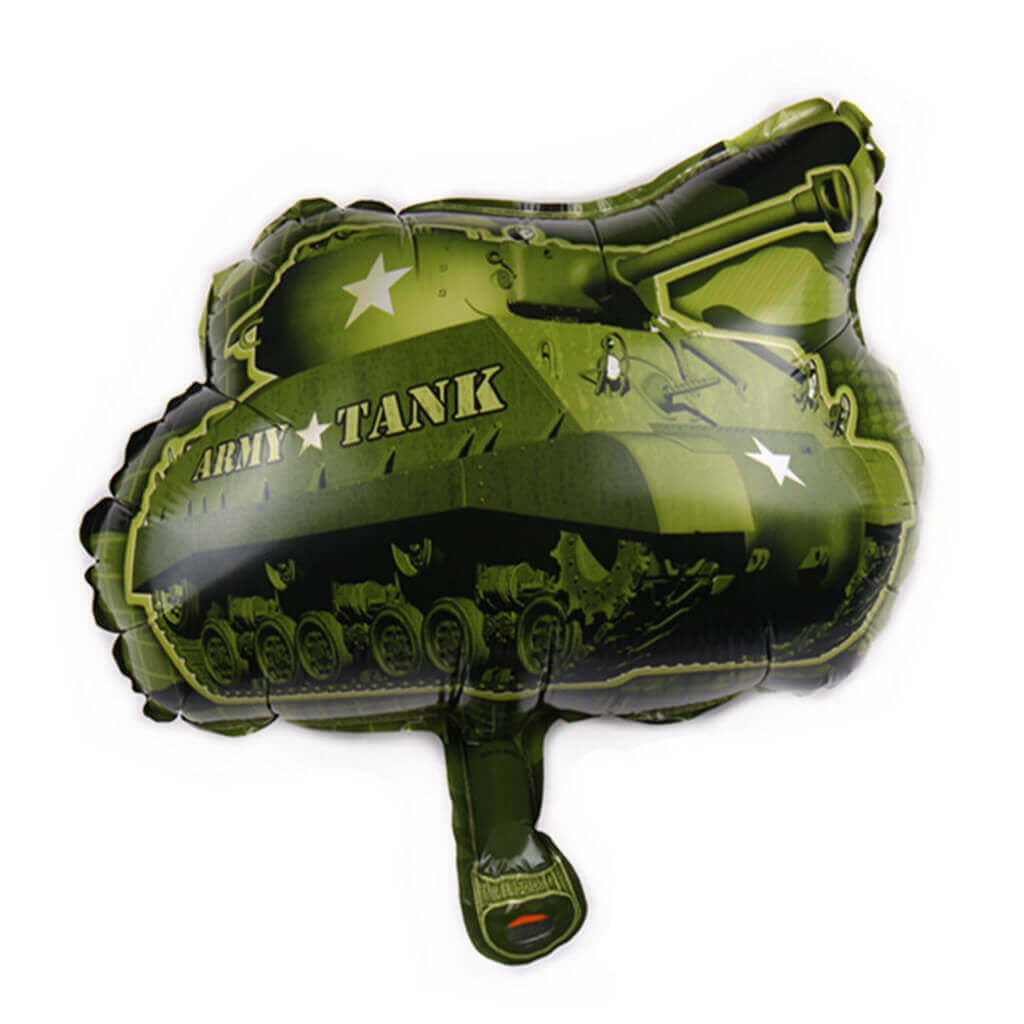 Online Party Supplies Mini Green Army Tank Shaped Party Foil Balloon