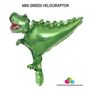 Online Party Supplies Mini green velociraptor Dinosaur Shaped Foil Balloon