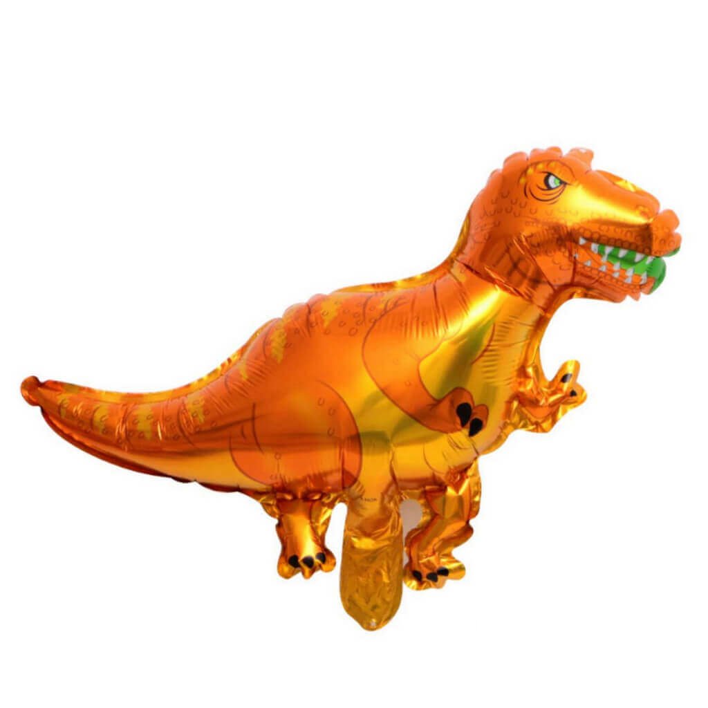 Online Party Supplies Mini Orange T-Rex Dinosaur Shaped Foil Balloon