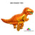 Online Party Supplies Mini orange T-Rex Jurassic World Dinosaur Shaped Helium Foil Balloon