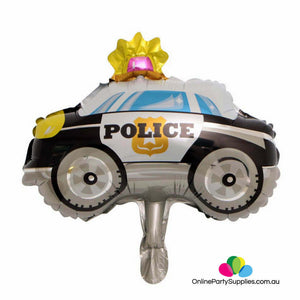 Online Party Supplies Mini Police Car Shaped Rescue Team Vehicle Party Foil Balloon