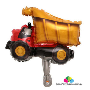 Online Party Supplies Mini Dumper Dump Truck Shaped Construction Party Foil Balloon
