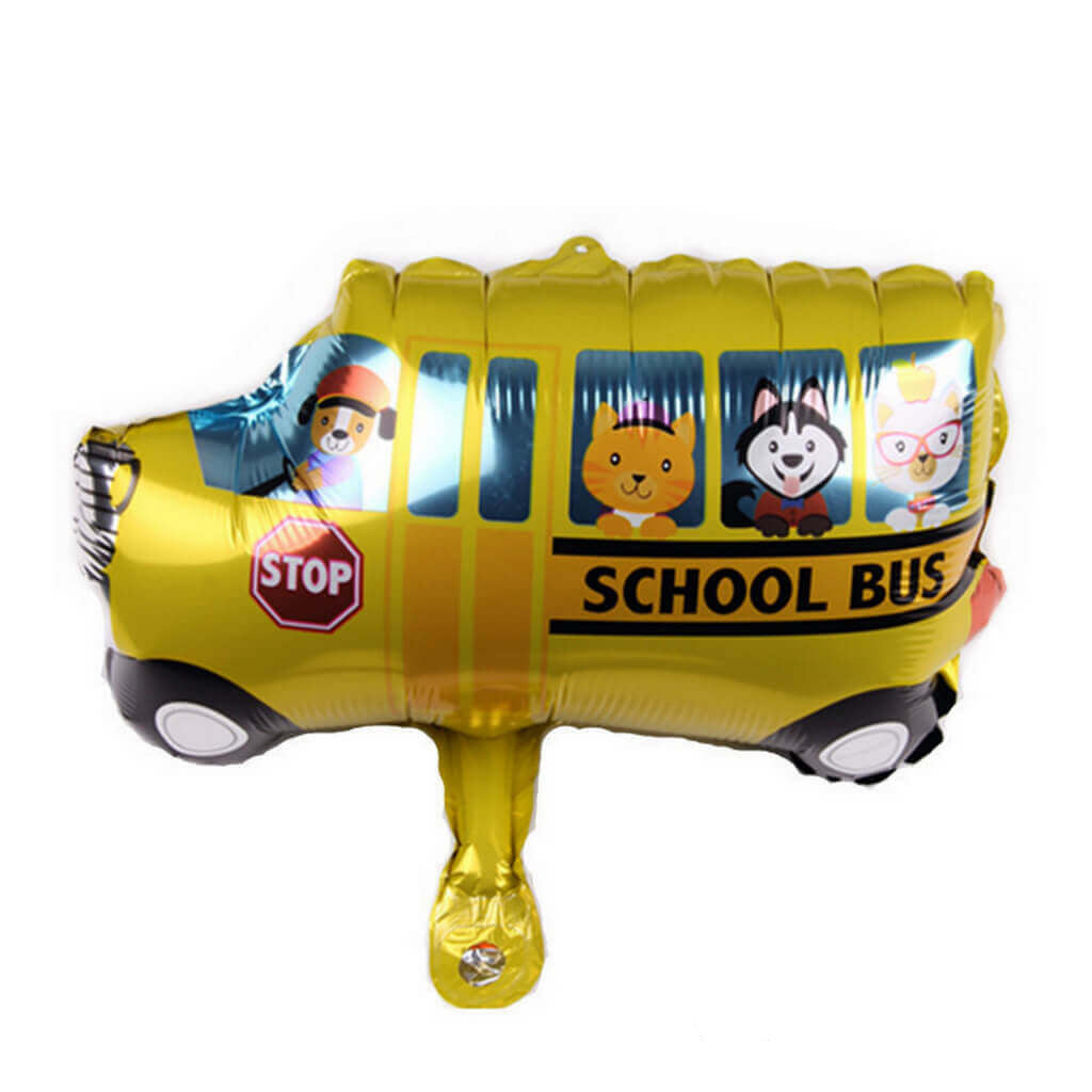 Online Party Supplies Mini School Bus Shaped Public Transport Party Foil Balloon