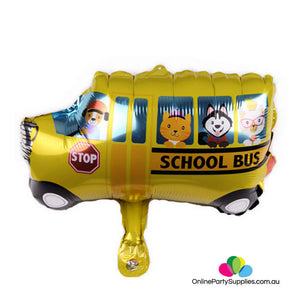 Online Party Supplies Mini School Bus Shaped Public Transport Party Foil Balloon