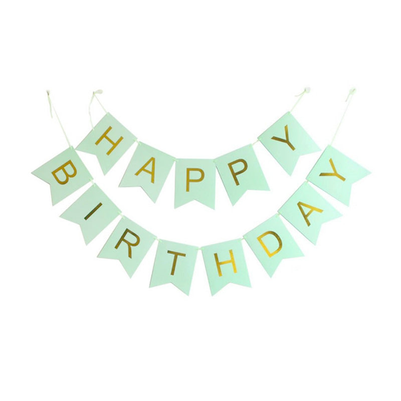 Mint Green Happy Birthday Hanging Paper Banner