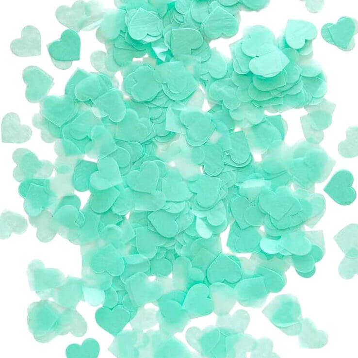 20g 1.5cm Heart Shaped Tissue Paper Confetti Table Scatters - Mint Green