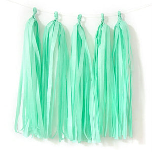 mint green Tissue Paper Tassel Garlands - Online Party Supplies