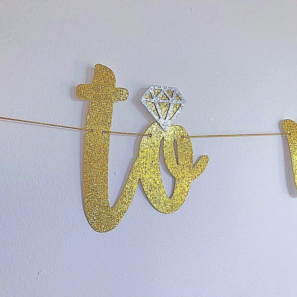 MISS TO MRS Gold Glitter Bachelorette Party Banner - Online Party Supplies