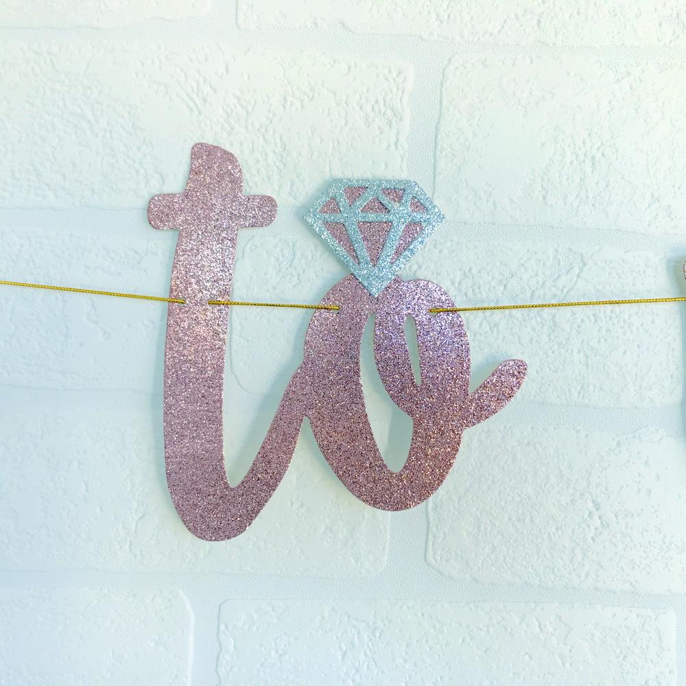 MISS TO MRS Rose Gold Glitter Bachelorette Party Banner - Online Party Supplies