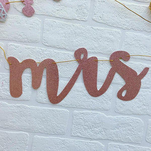 MISS TO MRS Rose Gold Glitter Bachelorette Party Banner - Online Party Supplies