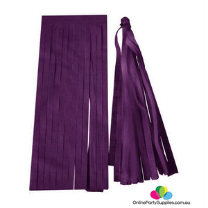 eggplant purple Tissue Paper and Foil Tassel Garlands - Online Party Supplies
