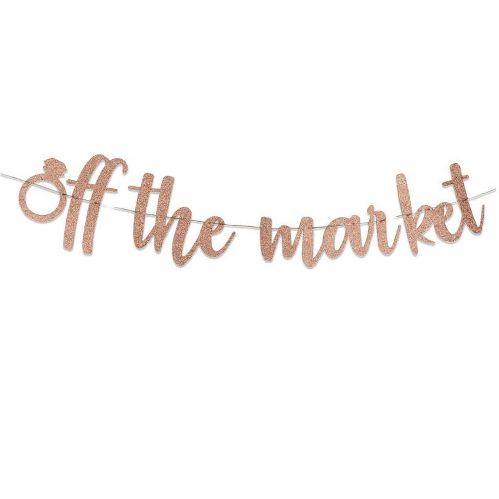 Rose Gold Glitter 'off the market' Hen Party Banner