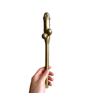 Funny adult party drinking straw gold jumbo