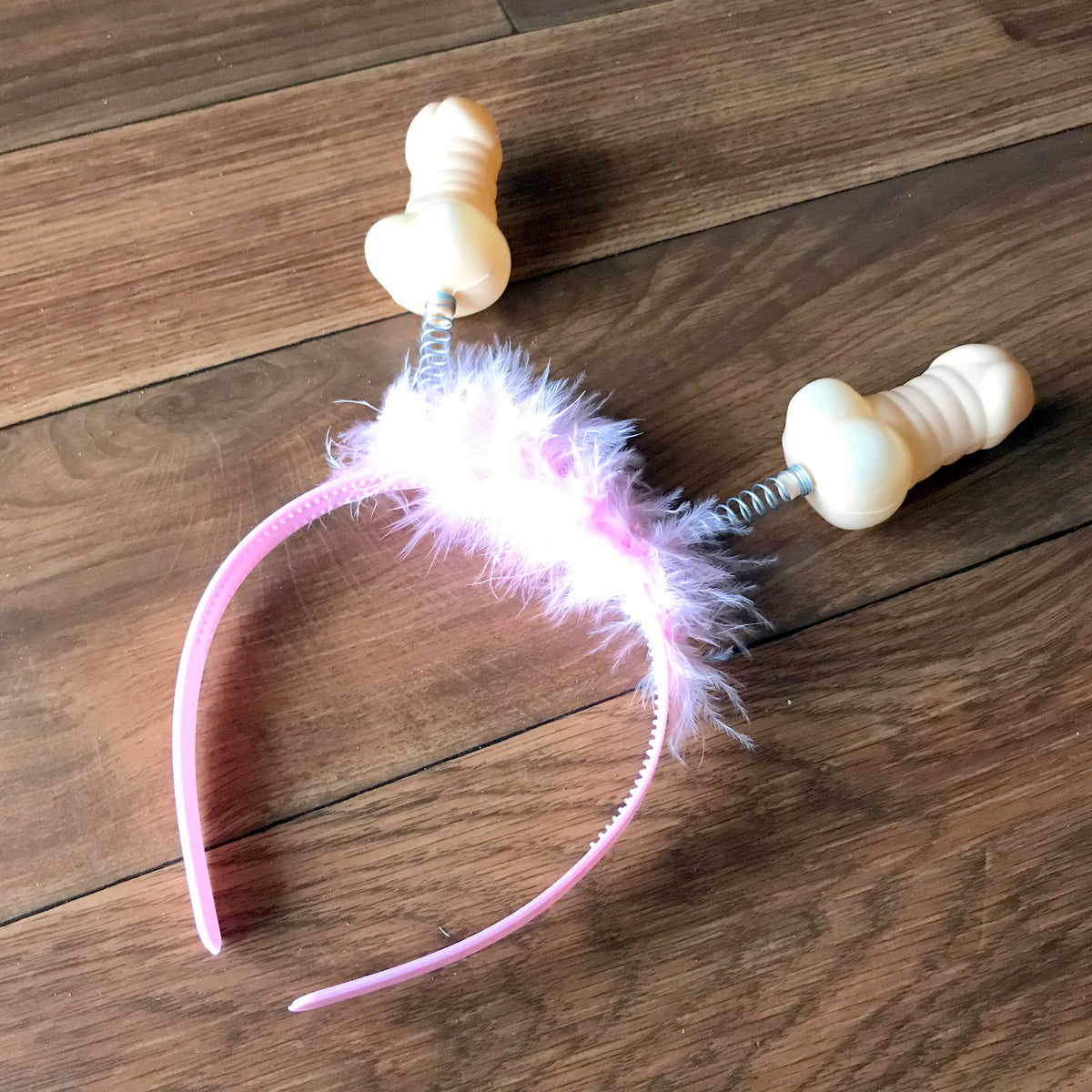 Naughty Hen Party Pink Penis with Fur Boppers Headband - Bachelorette Party Supplies - Online Party Supplies